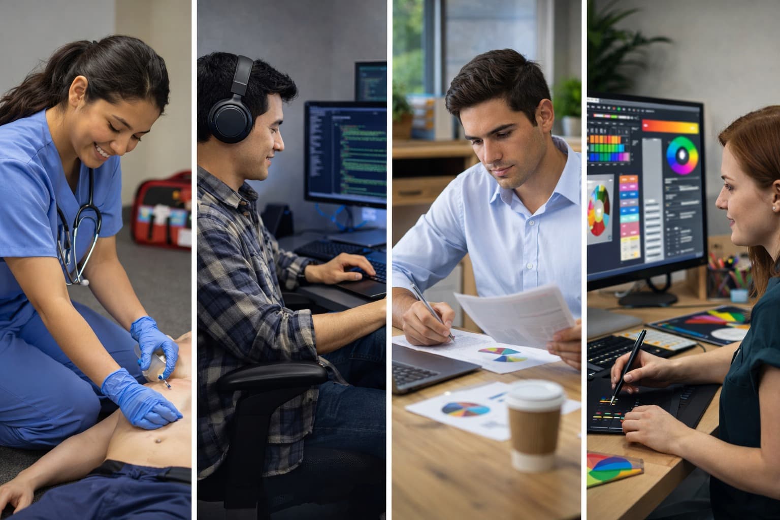 Estudiantes del Instituto André Vesalio en clases prácticas